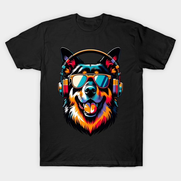 Deutscher Wachtelhund Smiling DJ in Japanese Art T-Shirt by ArtRUs